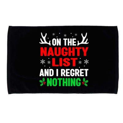 Dear Santa On Naughty List Funny Christmas  Microfiber Hand Towel