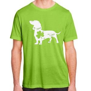 Dachshund St Patricks Day Shamrock Dog Lover Gift Adult ChromaSoft Performance T-Shirt