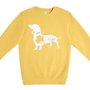 Dachshund St Patricks Day Shamrock Dog Lover Gift Premium Crewneck Sweatshirt