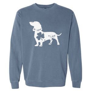 Dachshund St Patricks Day Shamrock Dog Lover Gift Garment-Dyed Sweatshirt