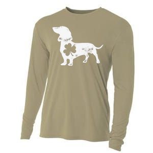 Dachshund St Patricks Day Shamrock Dog Lover Gift Cooling Performance Long Sleeve Crew