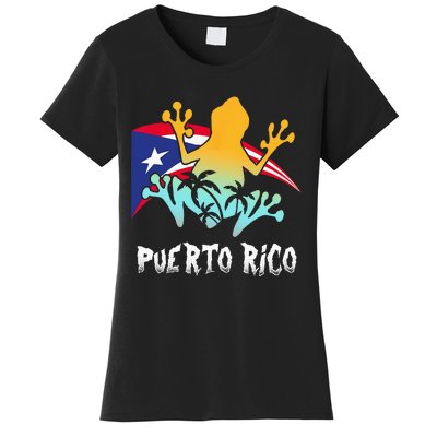 Distressed Style Puerto Rico Frog Gift Design Puerto Rico! Women's T-Shirt