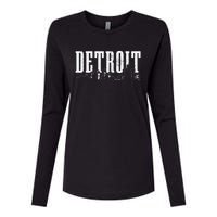 Detroit Skyline Pride Vintage Detroit Michigan Womens Cotton Relaxed Long Sleeve T-Shirt