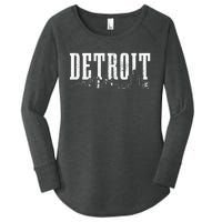 Detroit Skyline Pride Vintage Detroit Michigan Women's Perfect Tri Tunic Long Sleeve Shirt