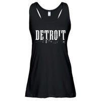 Detroit Skyline Pride Vintage Detroit Michigan Ladies Essential Flowy Tank