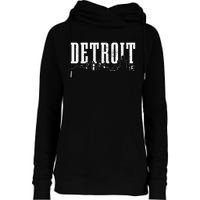 Detroit Skyline Pride Vintage Detroit Michigan Womens Funnel Neck Pullover Hood