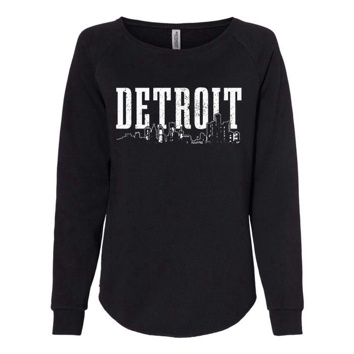 Detroit Skyline Pride Vintage Detroit Michigan Womens California Wash Sweatshirt