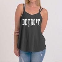 Detroit Skyline Pride Vintage Detroit Michigan Women's Strappy Tank