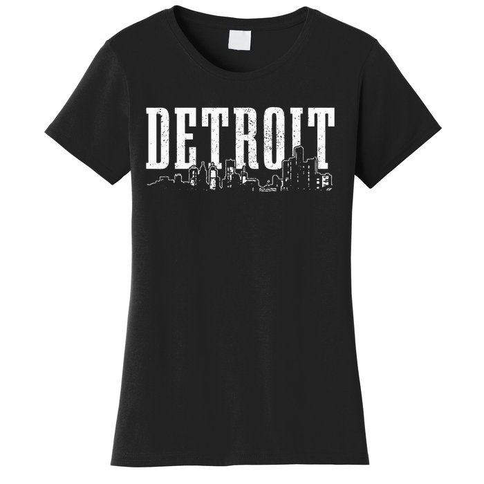 Detroit Skyline Pride Vintage Detroit Michigan Women's T-Shirt