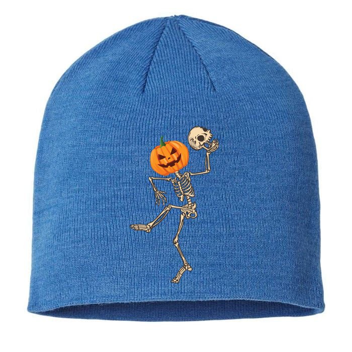 Dancing Skeleton Pumpkin Head Funny Halloween Costume Skull Gift Sustainable Beanie