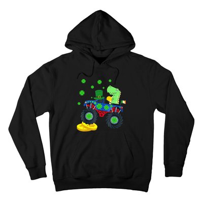 Dinosaur St Patrick's Day Monster Truck Irish Shamrock Boy Hoodie