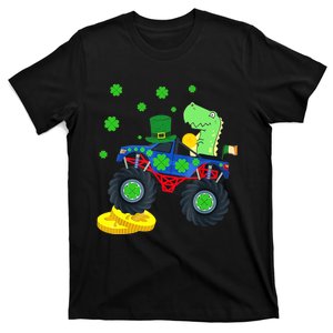 Dinosaur St Patrick's Day Monster Truck Irish Shamrock Boy T-Shirt