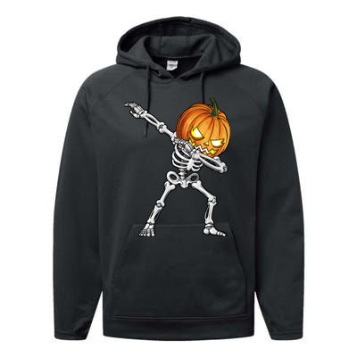 Dabbing Skeleton Pumpkin Halloween Dab Dance Costume Performance Fleece Hoodie