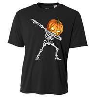 Dabbing Skeleton Pumpkin Halloween Dab Dance Costume Cooling Performance Crew T-Shirt