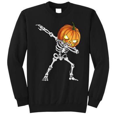 Dabbing Skeleton Pumpkin Halloween Dab Dance Costume Sweatshirt