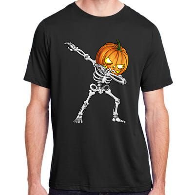 Dabbing Skeleton Pumpkin Halloween Dab Dance Costume Adult ChromaSoft Performance T-Shirt