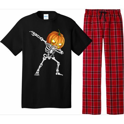 Dabbing Skeleton Pumpkin Halloween Dab Dance Costume Pajama Set