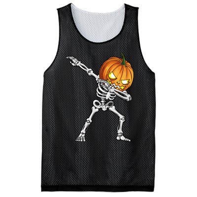 Dabbing Skeleton Pumpkin Halloween Dab Dance Costume Mesh Reversible Basketball Jersey Tank