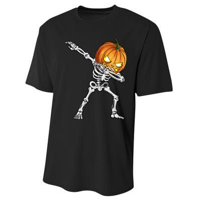 Dabbing Skeleton Pumpkin Halloween Dab Dance Costume Performance Sprint T-Shirt