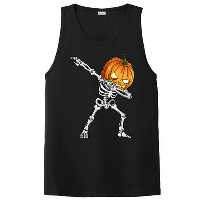 Dabbing Skeleton Pumpkin Halloween Dab Dance Costume PosiCharge Competitor Tank