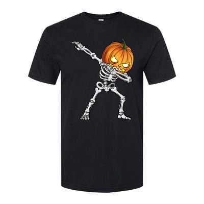 Dabbing Skeleton Pumpkin Halloween Dab Dance Costume Softstyle CVC T-Shirt