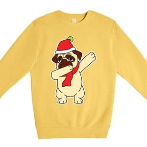 Dabbing Santa Pug Christmas Dog Mom Cute Pet Pug Lover Meaningful Gift Premium Crewneck Sweatshirt