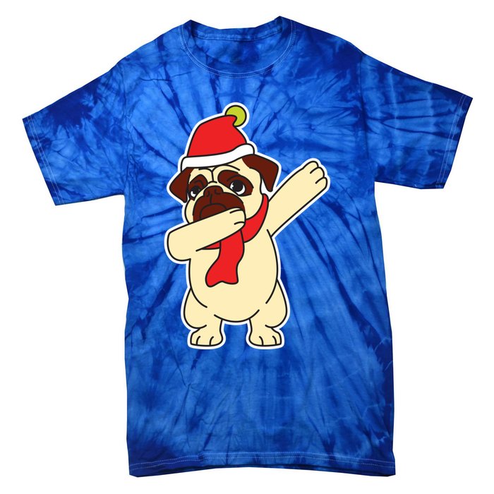 Dabbing Santa Pug Christmas Dog Mom Cute Pet Pug Lover Meaningful Gift Tie-Dye T-Shirt