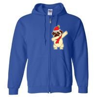 Dabbing Santa Pug Christmas Dog Mom Cute Pet Pug Lover Meaningful Gift Full Zip Hoodie