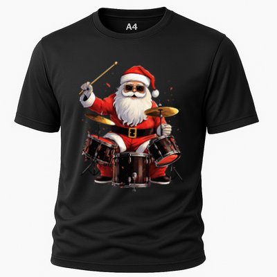 Drummer Santa Playing Drums Funny Christmas Drummer Xmas Performance Shirt