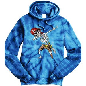 Dabbing Skeleton Pirate Halloween Jolly Roger Pirate Tie Dye Hoodie