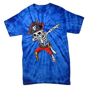 Dabbing Skeleton Pirate Halloween Jolly Roger Tie-Dye T-Shirt