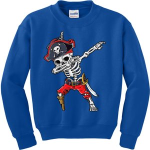 Dabbing Skeleton Pirate Halloween Jolly Roger Kids Sweatshirt