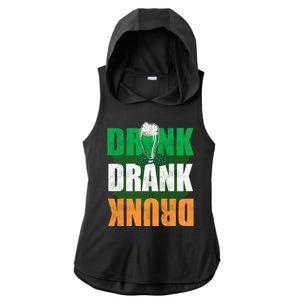 Drink St Patricks' Day Irish Ireland Flag Gift St. Paddy's Ladies PosiCharge Tri-Blend Wicking Draft Hoodie Tank