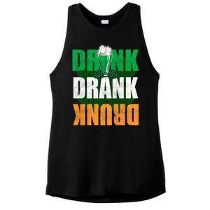 Drink St Patricks' Day Irish Ireland Flag Gift St. Paddy's Ladies PosiCharge Tri-Blend Wicking Tank