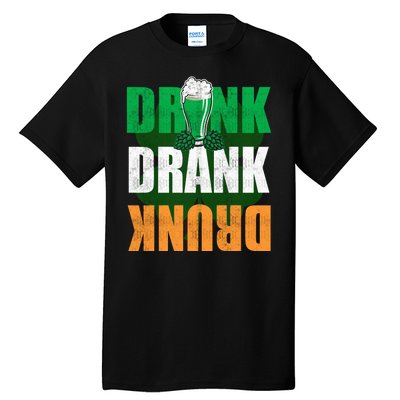 Drink St Patricks' Day Irish Ireland Flag Gift St. Paddy's Tall T-Shirt