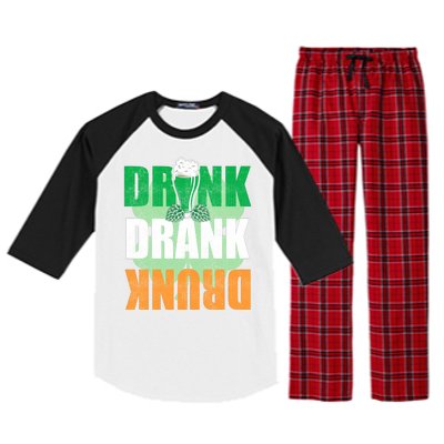 Drink St Patricks' Day Irish Ireland Flag Gift St. Paddy's Raglan Sleeve Pajama Set