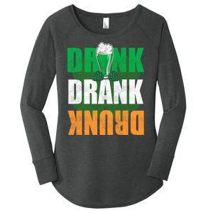 Drink St Patricks' Day Irish Ireland Flag Gift St. Paddy's Women's Perfect Tri Tunic Long Sleeve Shirt