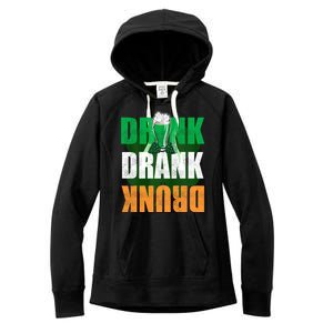 Drink St Patricks' Day Irish Ireland Flag Gift St. Paddy's Women's Fleece Hoodie