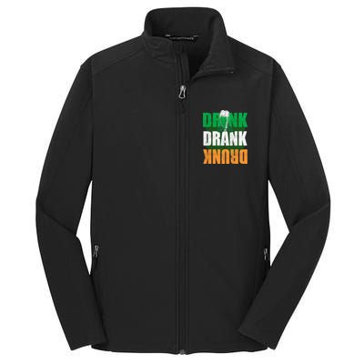 Drink St Patricks' Day Irish Ireland Flag Gift St. Paddy's Core Soft Shell Jacket