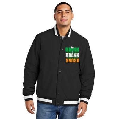 Drink St Patricks' Day Irish Ireland Flag Gift St. Paddy's Insulated Varsity Jacket