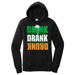 Drink St Patricks' Day Irish Ireland Flag Gift St. Paddy's Women's Pullover Hoodie