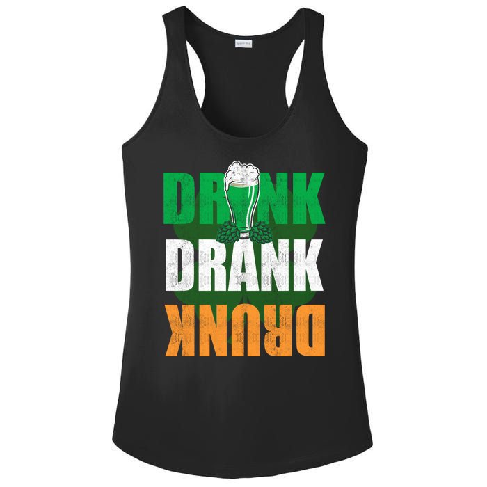 Drink St Patricks' Day Irish Ireland Flag Gift St. Paddy's Ladies PosiCharge Competitor Racerback Tank