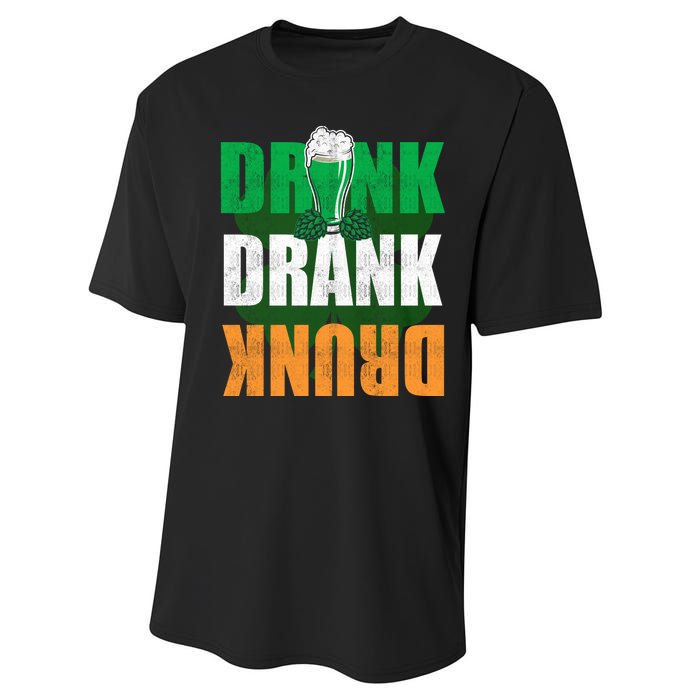 Drink St Patricks' Day Irish Ireland Flag Gift St. Paddy's Performance Sprint T-Shirt