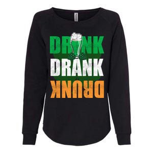 Drink St Patricks' Day Irish Ireland Flag Gift St. Paddy's Womens California Wash Sweatshirt