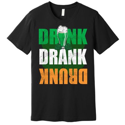 Drink St Patricks' Day Irish Ireland Flag Gift St. Paddy's Premium T-Shirt