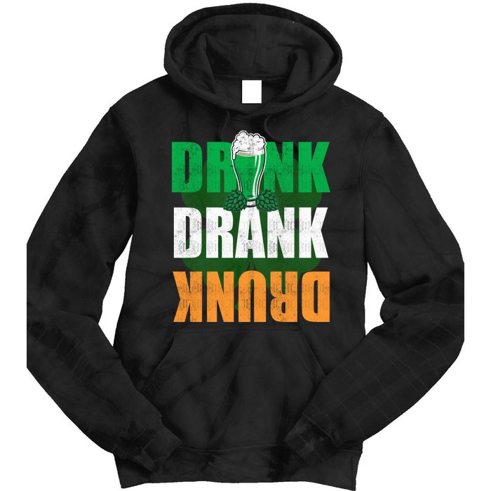 Drink St Patricks' Day Irish Ireland Flag Gift St. Paddy's Tie Dye Hoodie