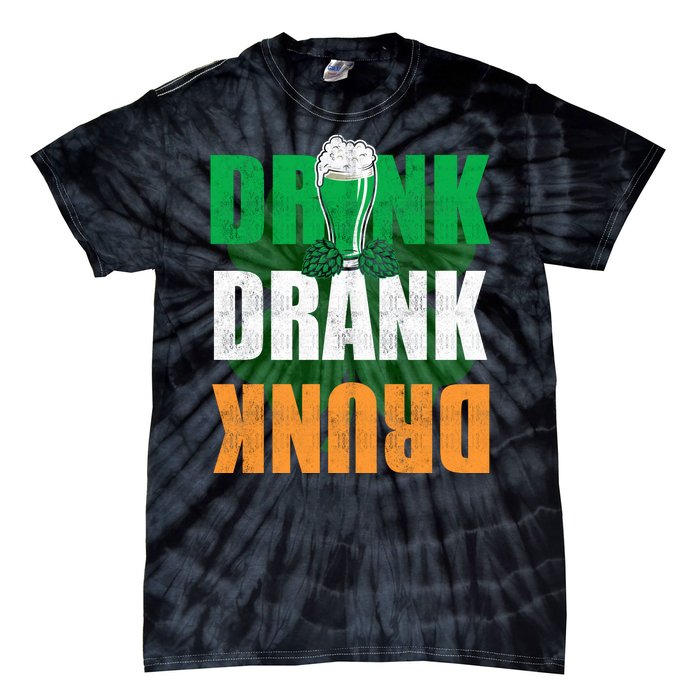 Drink St Patricks' Day Irish Ireland Flag Gift St. Paddy's Tie-Dye T-Shirt