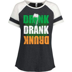 Drink St Patricks' Day Irish Ireland Flag Gift St. Paddy's Enza Ladies Jersey Colorblock Tee