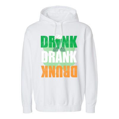 Drink St Patricks' Day Irish Ireland Flag Gift St. Paddy's Garment-Dyed Fleece Hoodie