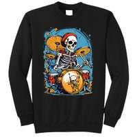 Drummer Skeleton Playing Drums For Halloween Graphic Sweatshirt